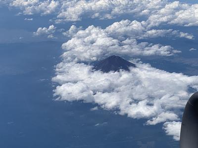 機内から富士山